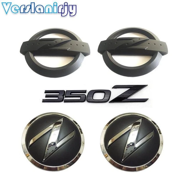 Black 350Z Car Body Fender Emblem Front Rear Trunk Tailgate Badge For Nissan