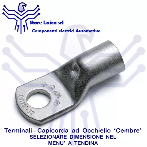 CAPICORDA OCCHIELLO FORO 4 5 6 8 10 12 sez 10 16 25 35 50 70 95mm2 AUTO MOTO 1PZ