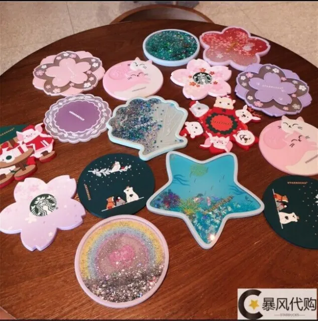New Starbucks Sakura Sand Coasters Silicone Water Coffee Cup Cushions Insulation