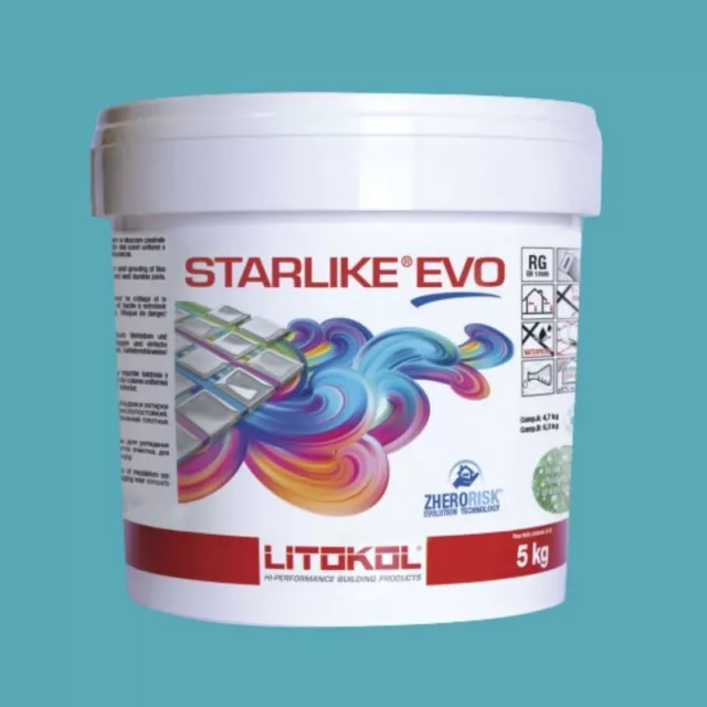 Litokol Starlike Evo 320 Azzurro Caraibi Azul III Resina Epoxídica Pegamento