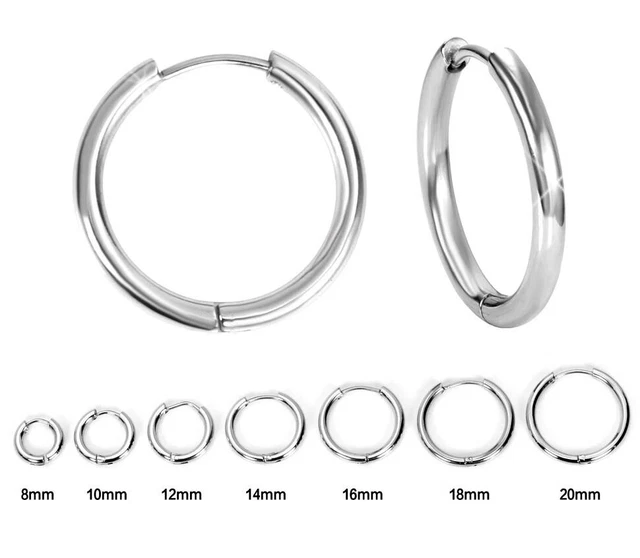 Edelstahl Ohrringe Edelstahl Creolen Ohrringe Spitze Schwarz