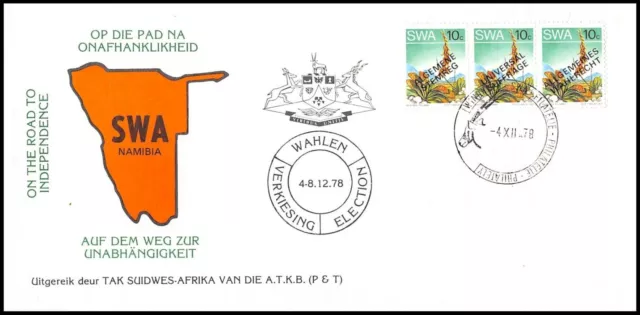 SWA / Namibia Mi.Nr. 454 I-III FDC Wahlrecht / Suferage