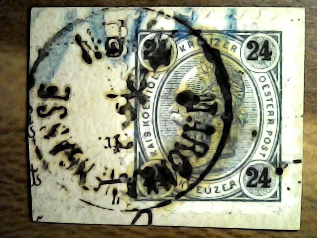 Briefstück mit Ank Nr 58 24 Kreuzer gestempelt im Postamt Marokkanergasse.