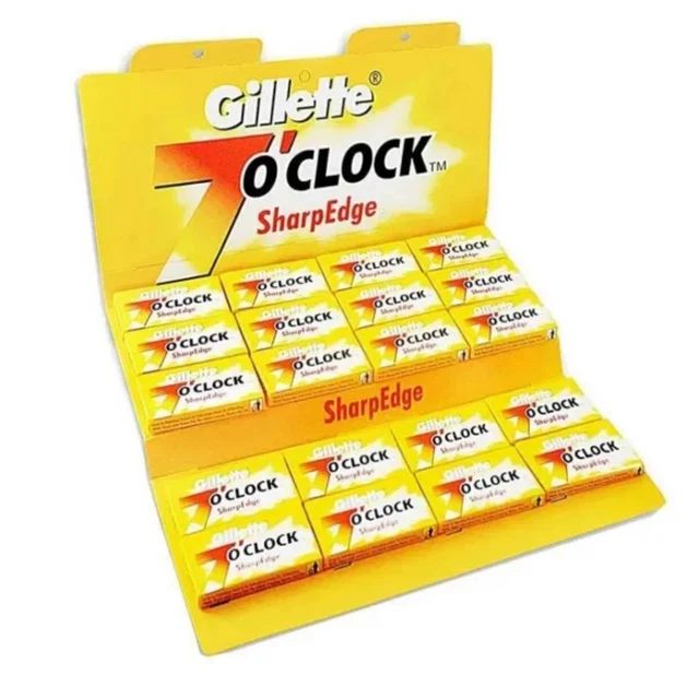 GILLETTE 7 O'CLOCK Sharp Edge Blade 50 Packs. £45.00 - PicClick UK