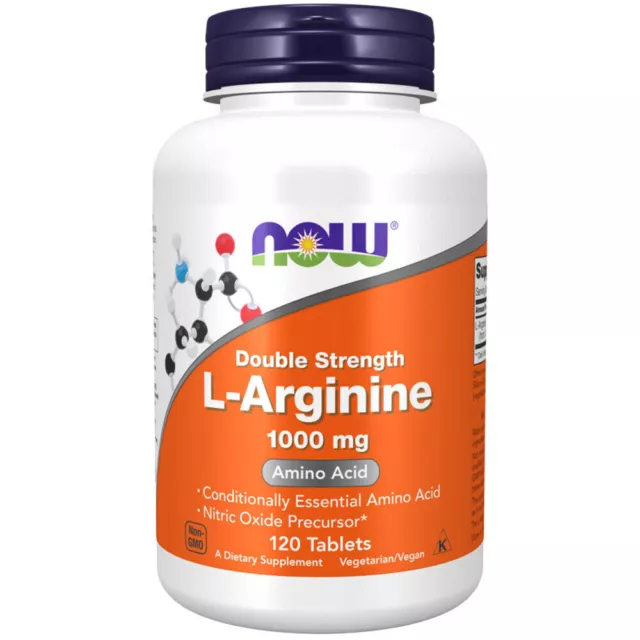 Now Foods, L-Arginine (double concentration), 1000 mg, 120 comprimés...