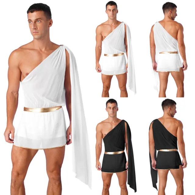 Men's Toga Costume Ancient Greek Jumpsuit Roman Warrior Cosplay Halloween Party