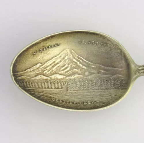 Washington State Souvenir Spoon - Sterling Silver Mt Rainier Seattle Collectors