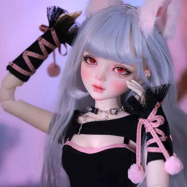 1/3 BJD Doll 22inch 56cm Ball Jointed Body Pretty Female with Full Set Clothes