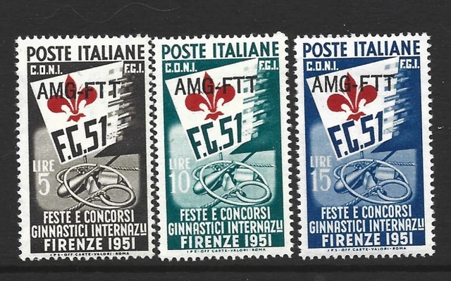 Trieste Zone A Scott 115-117 set Unused NH 2021 cv $33