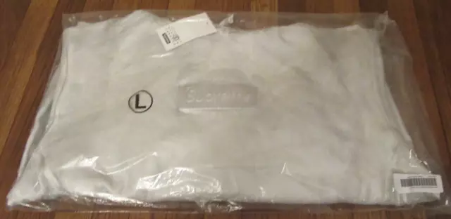 Supreme MM6 Maison Margiela Foil Box Logo Hooded Sweatshirt Large White SS24 New