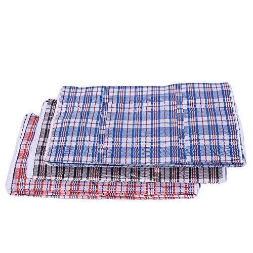 Set of 4 Extra-Large Plastic Checkered Storage Laundry Shopping Bags W. Zipper &