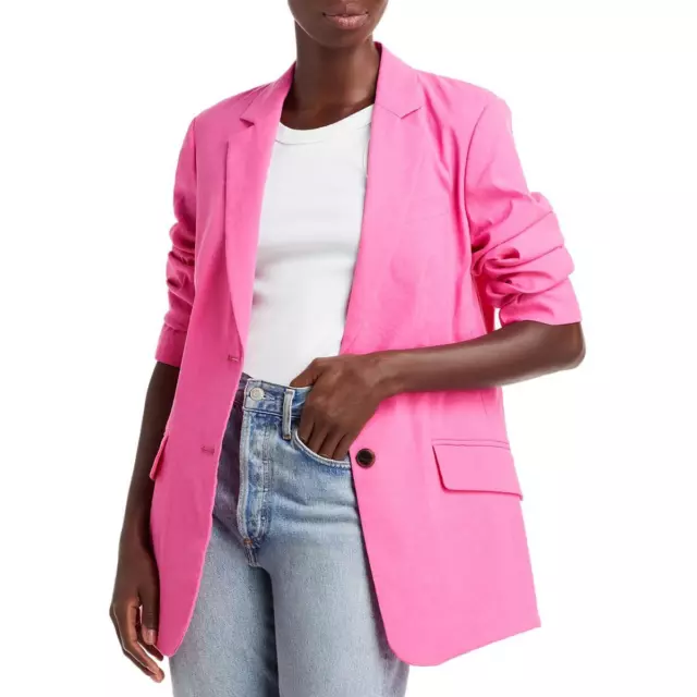Rag & Bone Womens Pink Linen Blend Office Two-Button Blazer Jacket BHFO 4531