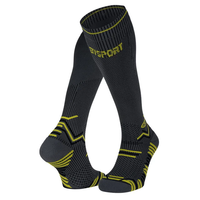 Chaussettes Trail Compression gris-jaune BV Sport  L
