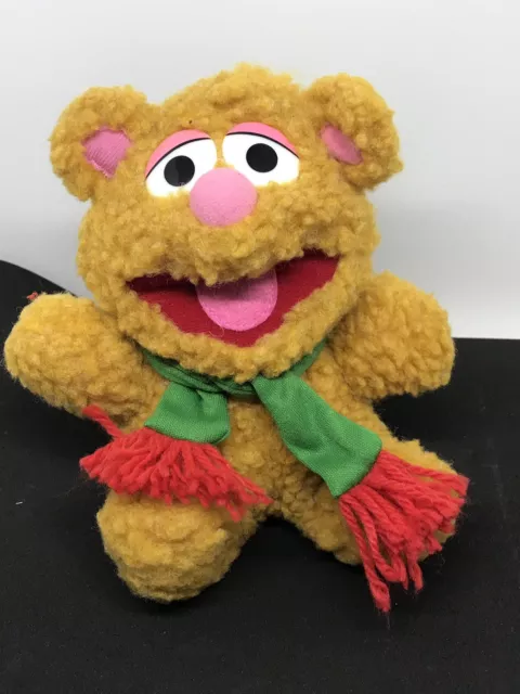 Vintage 1987 Henson Muppet Babies Plush Christmas Baby FOZZIE Bear 7" Stuffed