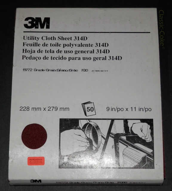 🆕 🇲🇽 3M 80 Grit 9x11 Emery Utility Cloth 50 Sanding Sheets Sandpaper ⭐⭐⭐⭐⭐