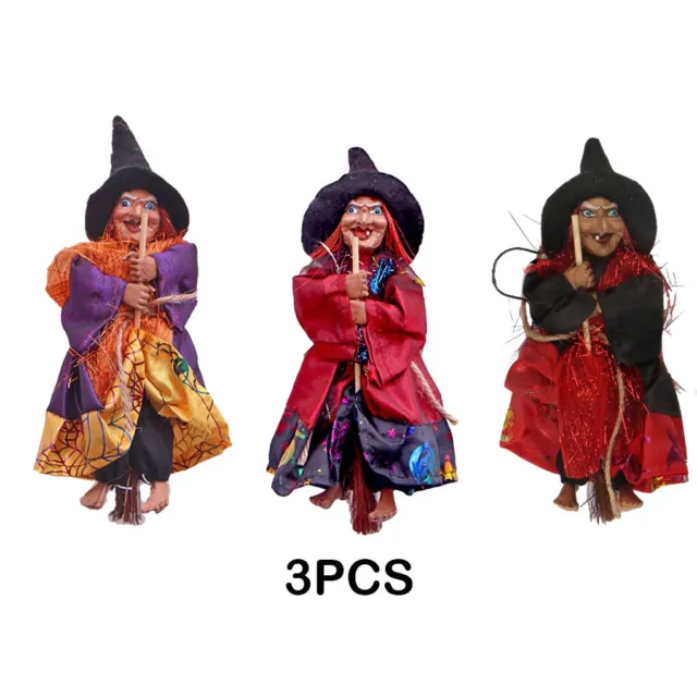 3x Witch Doll Wide Application Made Of Plastic For Durability Realistic
