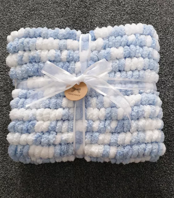Hand Knitted Super Soft Baby Pom Pom Blanket