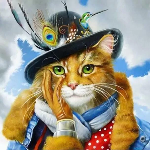 Diamond Painting 5D DIY Cat Partial Special Drill Rhinestone Picture Kit