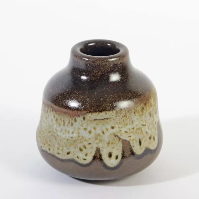 Horst Kerstan Kandern Studiokeramik art pottery Vase Ringdekor vielfarbig 1969