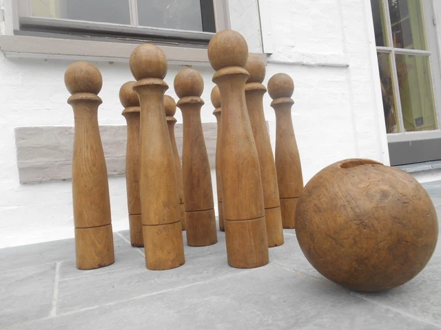 ANCIEN GRAND JEU de quilles en bois 50cm EUR 59,00 - PicClick FR