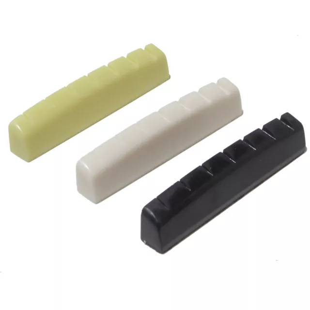 Seven string guitar top nut 48mm x 6mm in white, black or ivory 7