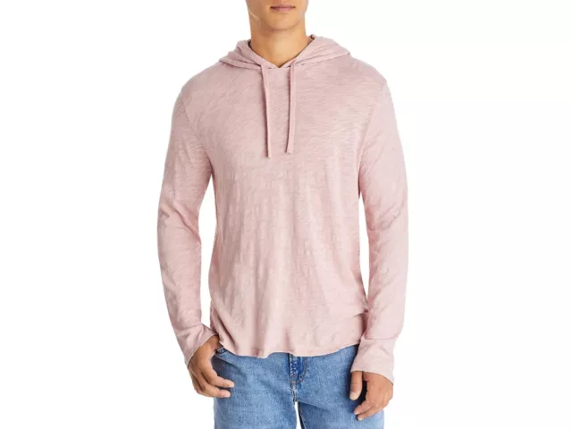 ATM Anthony Thomas Melillo Men's Destroyed Pullover Hoodie Pink Medium M