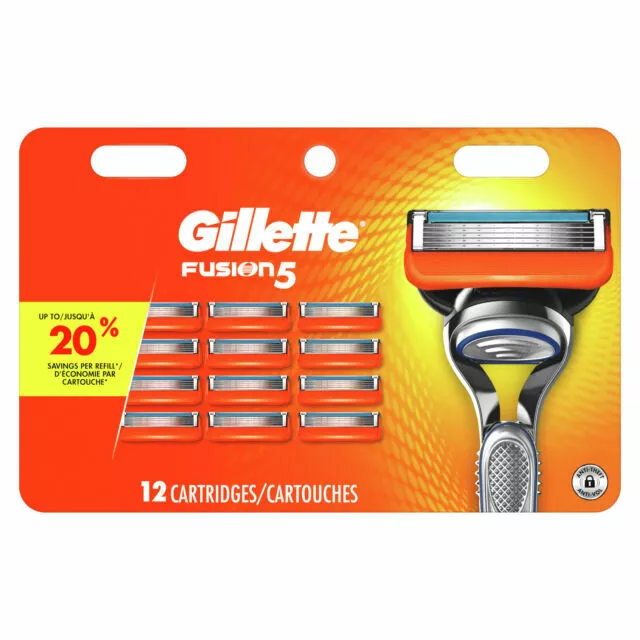Gillette Fusion 5 Razor Blades - 12 Cartridges