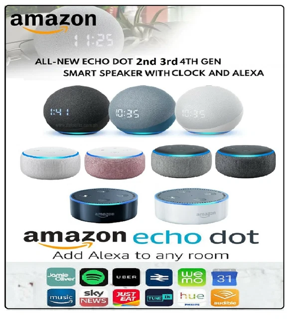 AMAZON ECHO DOT 2nd/3rd/4th Generation Smart speaker With Alexa £24.89 ...