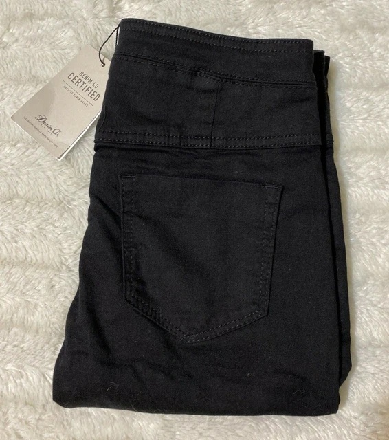 Denim  Co. Womens Skinny Sz 4 Black Denim Jeans (24x28 Msrd) UK Sz 8 High Waist