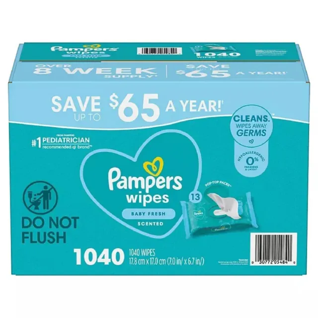 Pampers Scented Baby Wipes - 1040 Count