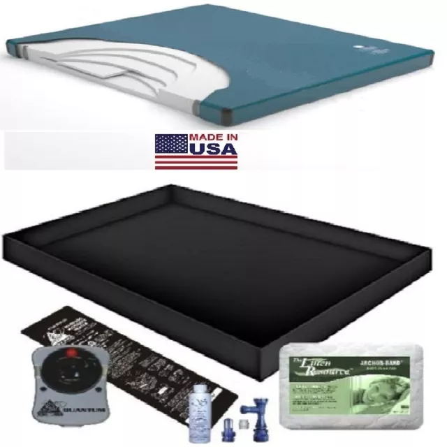 98% Waveless Waterbed Mattress / Pad / Liner /Heater / Fill Drain Kit