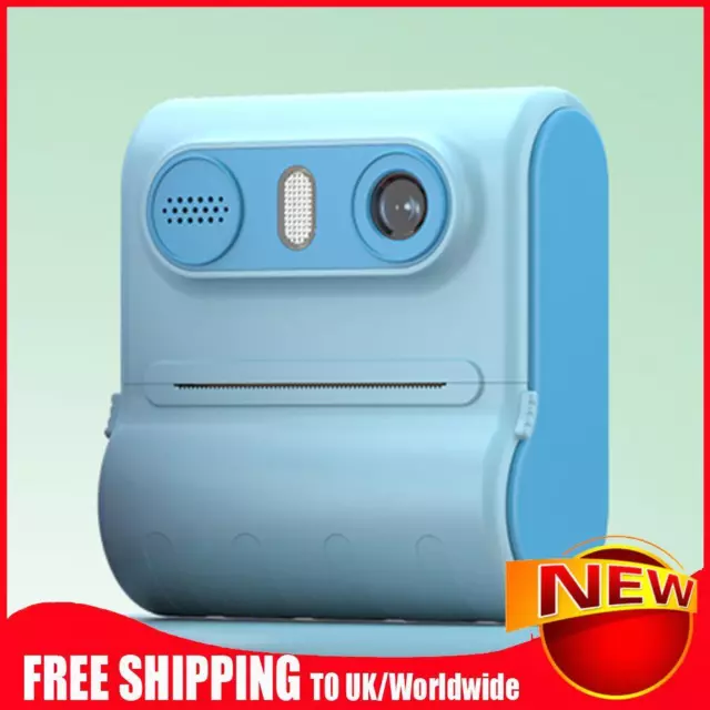 46MP Instant Print Camera 1080P Kids Video Camera Mini Thermal Printer (Blue)