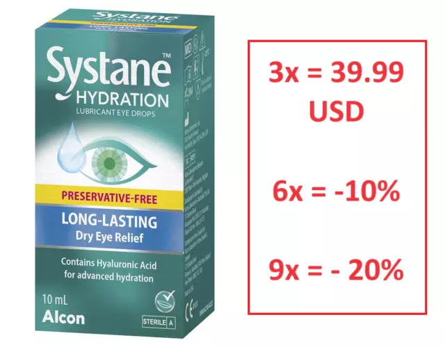 SYSTANE Hydration Lubricant Eye Drops 3x10ml
