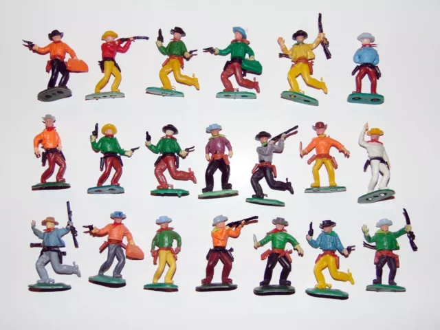 HK Wildwest - 20 x Cowboys zu Fuß Steckfiguren - Vintage Figuren Konvolut