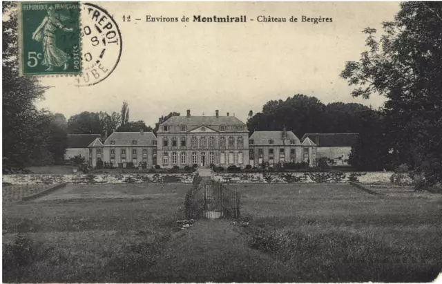Château de Bergères MONTMIRAIL 51 CPA écrite à M Ernest FARCY Paris 21 août 1910