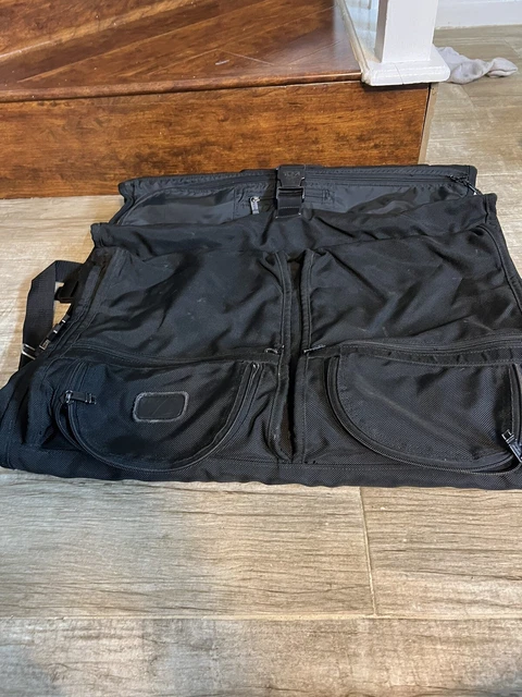 Tumi Leather Garment Bag Bifold Travel Black Ballistic Nylon Carry On