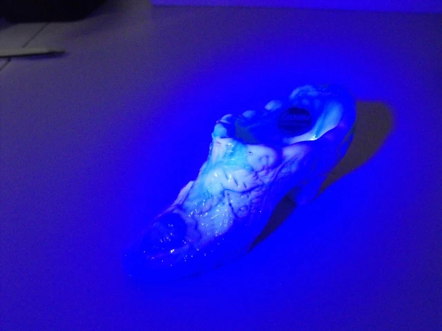 Vintage Kanawha Hand Crafted Uranium Glass Rose Pattern Victorian Lady's Shoe
