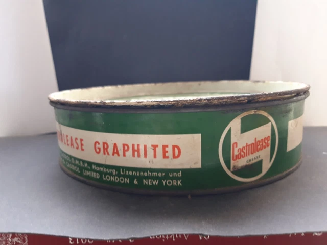 Alte Blechdose Castrol Kettenfett , Tankstelle  ,Werkstatt,  Oldtimer 3