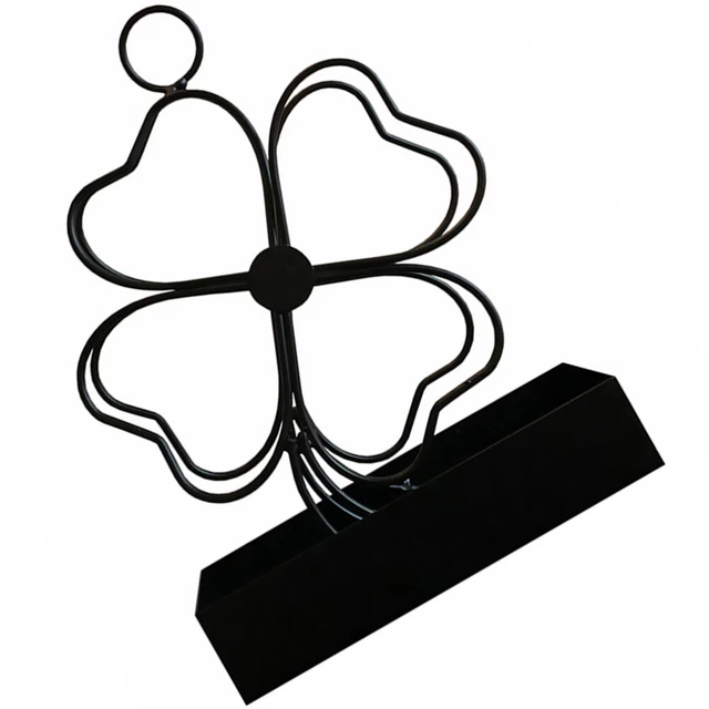 Halter vier Blatt Rack Desktop Dekoration Ornament für Home Office Schwarz