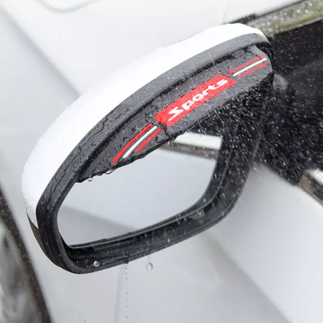 2Pcs Sports Carbon Fiber Mirror Rain Visor Guard Parts For Car Auto Accessories
