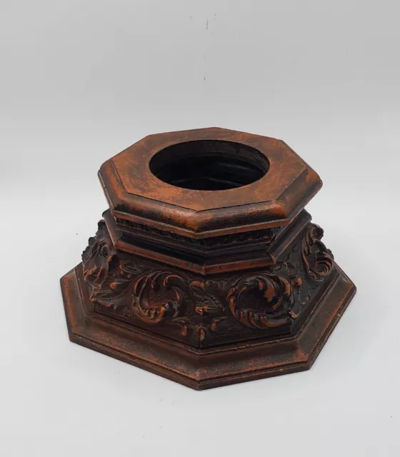 Wooden Brown Vintage Hand Carved Candle Holder Handmade Ashtray Unique Design