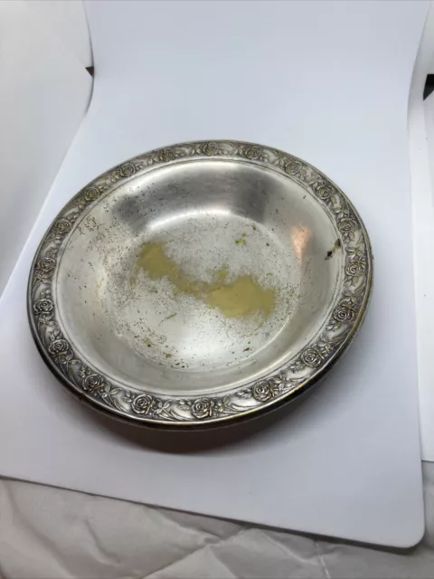 Reed & Barton Classic Rose Design Candy Dish Silver Plate Dish Nut Bowl 6.5