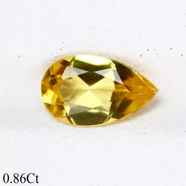 0.86 Ct Significant Perfect Pear 8.7 x 5.4 MM Yellow Brazil Natural Beryl