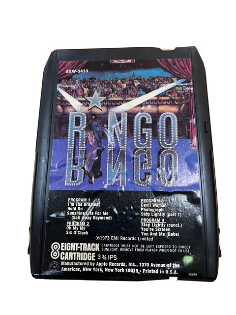 Ringo  Starr “Ringo” Apple 8 Track Tape Refurbished.