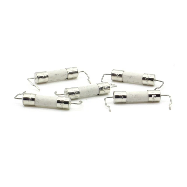 5x Fusible ceramique T1A - 250v - 5x20mm a souder lent - Littelfuse - 176fus17
