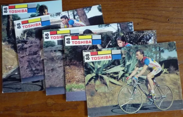 Cyclisme, Tour de France - lot 5 cartes équipe TOSHIBA 1988