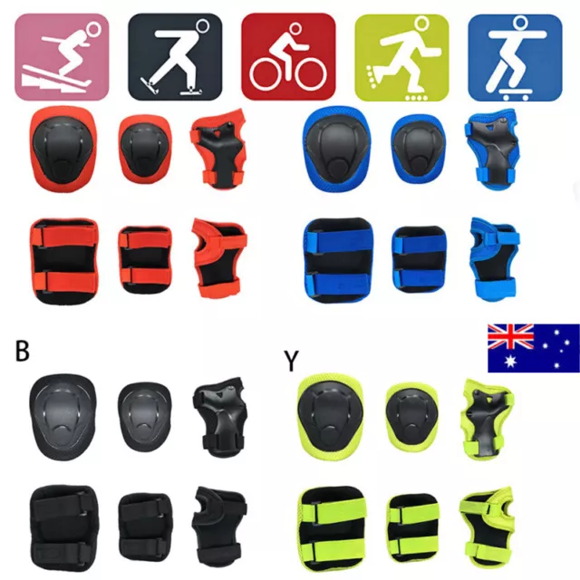 6PC Skate Gear Set Elbow Pad Bike Skate Knee Pad boy girl Kid Skating Protection