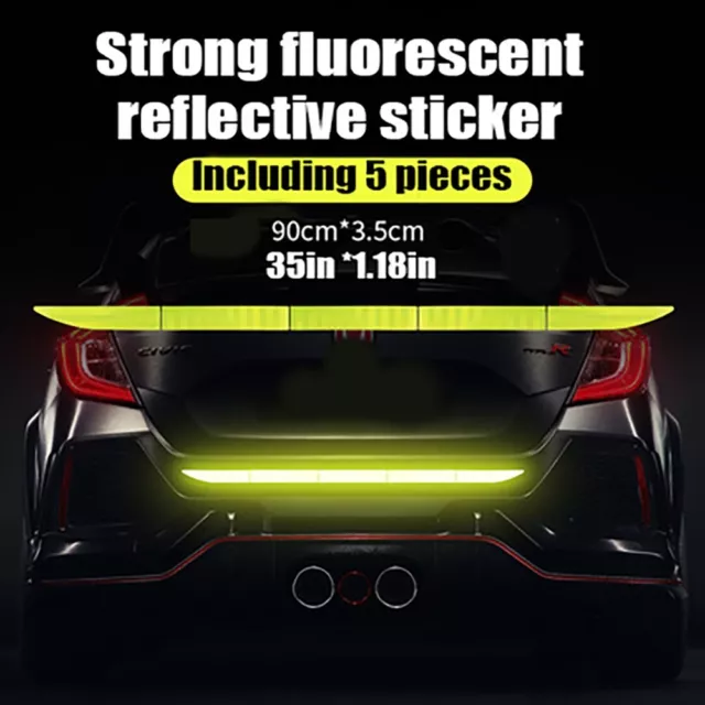 5x Car Auto Reflective Sticker Warning Strip Tape Bumper Truck Safety Reflector