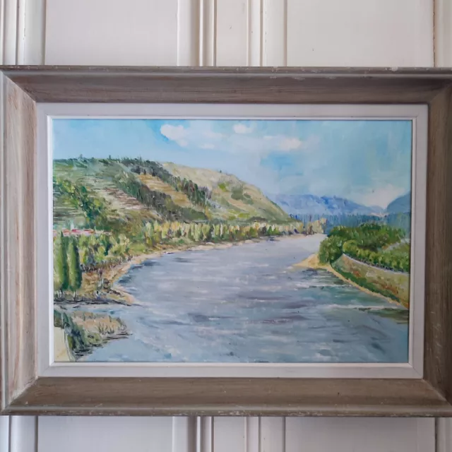 Óleo sobre Lienzo "Paisaje De Río "Firmada Valentín Marco Montparnasse