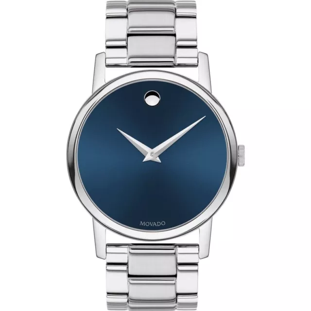 Movado Men’s Museum Classic Blue Dial Stainless Steel Quartz Watch - 2100015